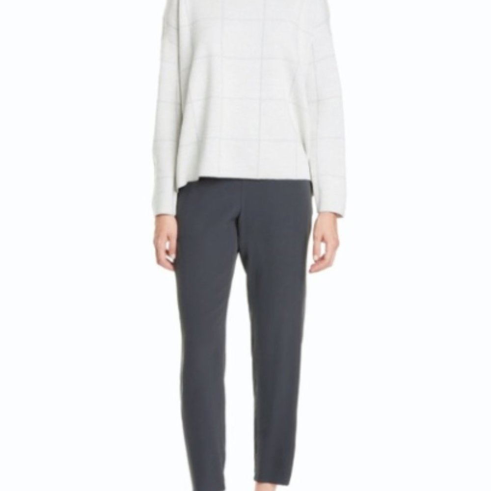 Eileen Fisher 100% Silk Slouchy Crepe Ankle Pants
